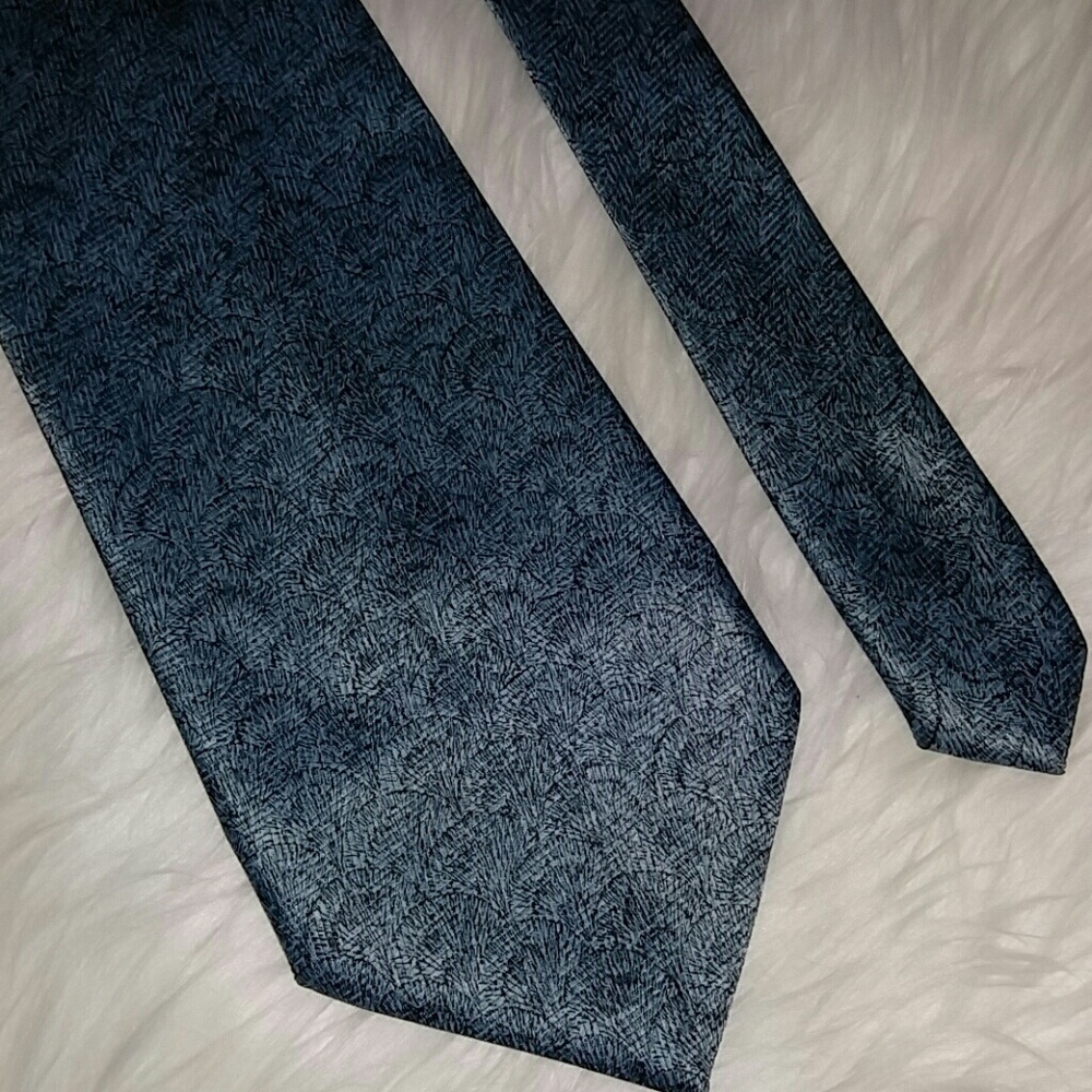Vintage Blue Polyester Tie Emilio Casucci 58"